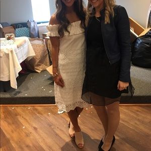 White Off Shoulder Belle Badgley Mishika Dress
